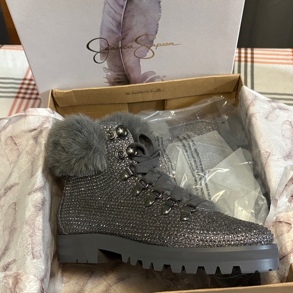 Jessica Simpson Shoes - Jessica Simpson Sparkling Gray Winter Boots